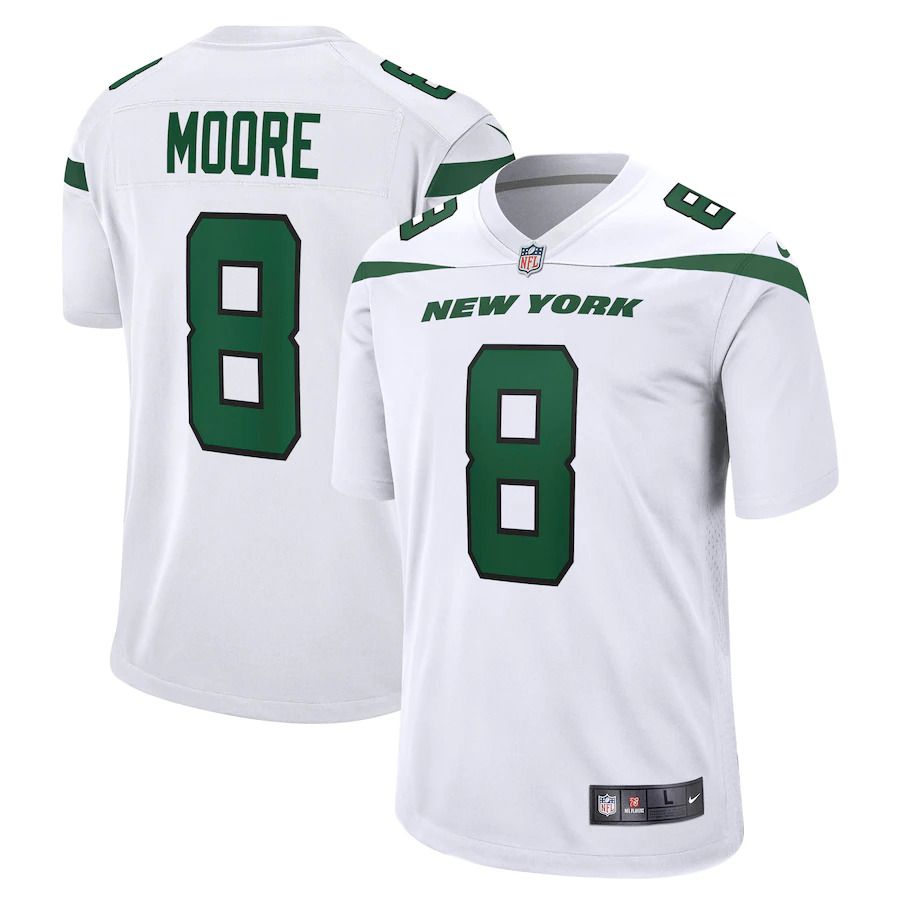 Men New York Jets #8 Elijah Moore Nike White Game NFL Jersey->new york jets->NFL Jersey